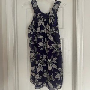 Alice + Olivia Purple Silk Dress White Flowers Small